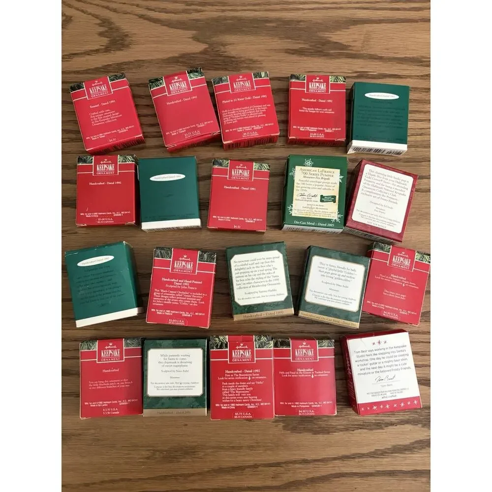 Vintage Hallmark Keepsake Miniature Ornaments Christmas Lot of 20 with Boxes